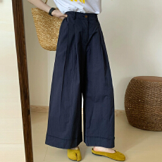批发【纯棉面料】] 【立体包边】多巴胺阔腿休闲<b class='q'>裤</b>女夏季薄款大码