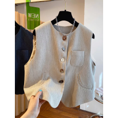 批发高端老钱风<b class='q'>棉麻</b>西装马甲女2026春装新款宽松外穿无袖马夹<b class='q'>背心</b>上衣