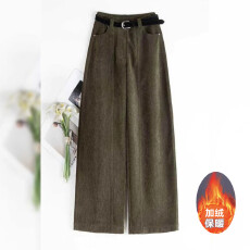 批发2025年秋冬新款直筒<b class='q'>阔腿裤女</b>时尚美拉德风百搭显瘦加绒保暖休闲裤