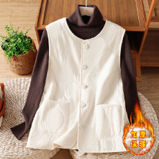 批发实拍秋冬复古别致保暖羊羔毛马甲<b class='q'>背心</b>女高级感两面穿无袖马夹外套