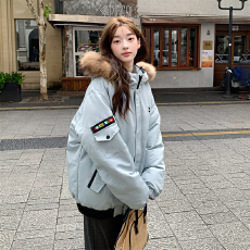 批发<b class='q'>韩国</b>ins工装羽绒服女张元英同款派克服复古港风小众情侣户外外套
