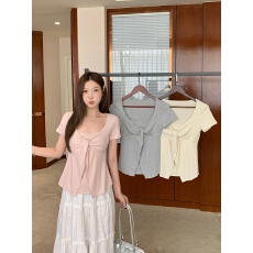 批发实拍 <b class='q'>大码</b>胖MM夏季新款韩系甜美风蕾丝拼接短袖T恤修身显瘦上衣