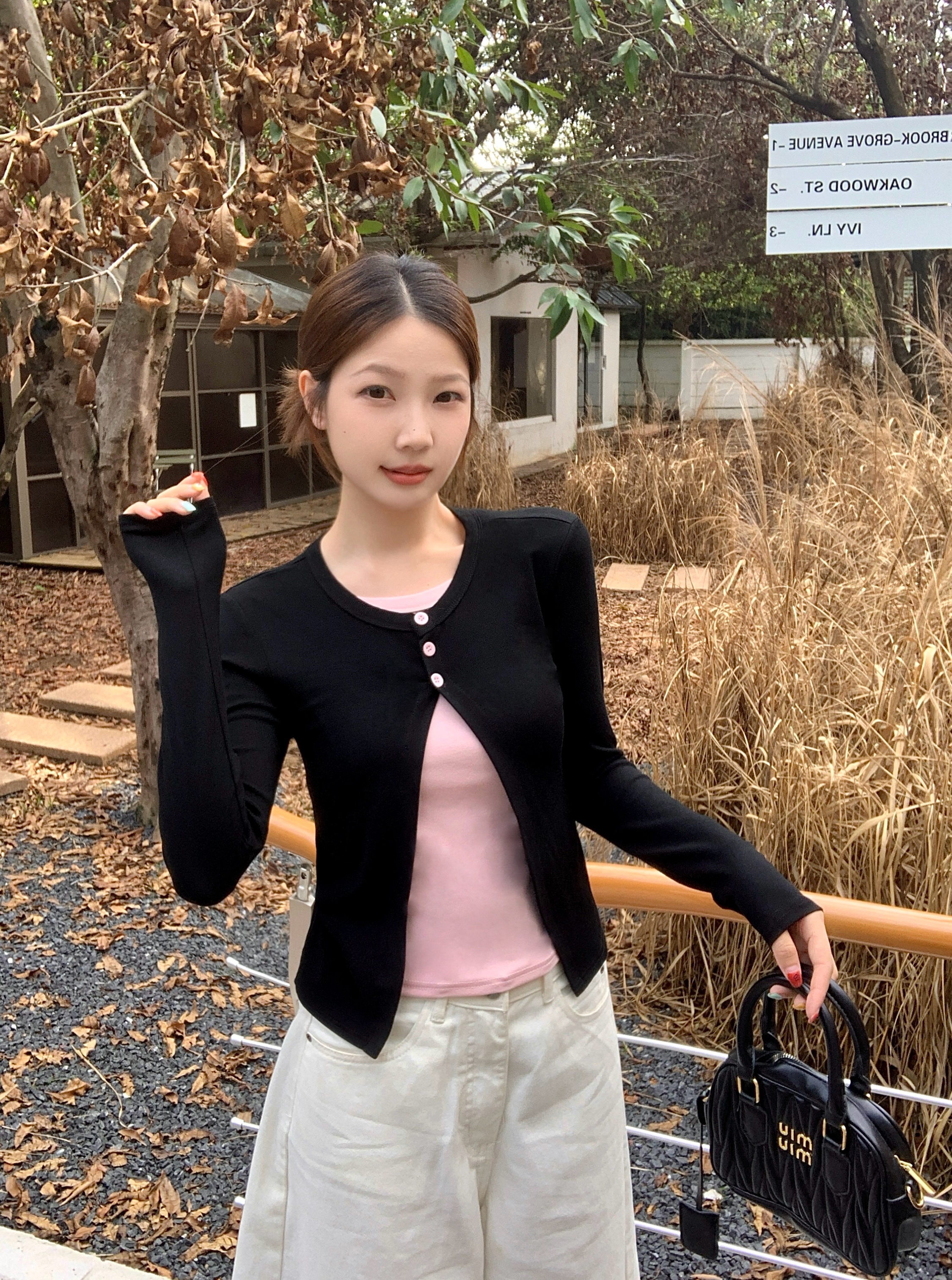 BY34150# 大码胖MM秋季撞色设计感辣妹风假两件长袖T恤修身显瘦上衣 服裝批發女裝批發服飾貨源