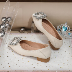 批发2025新款夏季单鞋水钻方扣平底鞋舒适软底<b class='q'>女童</b>鞋货号