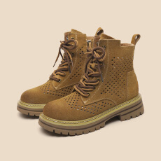 批发2025<b class='q'>夏</b>季新款透气大黄靴镂空马丁靴女软皮牛仔靴货号