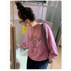 批发【8.9新品 秋一波】时间记号卫衣 320g全棉美式字母印花长袖上衣