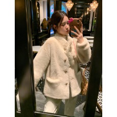 批发立领小香风仿水貂毛绒<b class='q'>冬</b>季环保皮草女2025新款高级感上衣兔毛外套