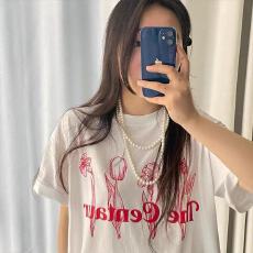 批发港风个性ins风印花短袖<b class='q'>t</b><b class='q'>恤</b>宽松小清新百搭上衣