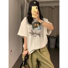 批发夏季新款设计感韩系ins圆领慵懒风宽松百搭上衣