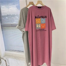 批发仿棉牛奶丝#<b class='q'>大码</b><b class='q'>女装</b>连衣裙春夏秋季宽松过膝百搭外穿长款懒人裙