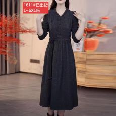 批发官图原版品质高档大码女装秋季精致<b class='q'>妈妈</b>时尚<b class='q'>连衣裙</b>收腰显瘦气质款