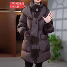 批发官图原版品质<b class='q'>高档</b>大码女装连帽羽绒棉服女冬季保暖宽松时尚棉袄子