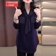 批发官图原版品质高档大码女装时尚洋气上衣秋冬新款显瘦外穿打底衬衫