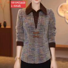 批发官图原版品质高档大码女装高档贵夫人冬季卫衣百搭减龄显瘦遮肉新