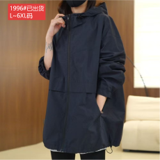 批发官图原版品质高档大码女装2026新款宽松连帽百搭防风舒适休闲外套