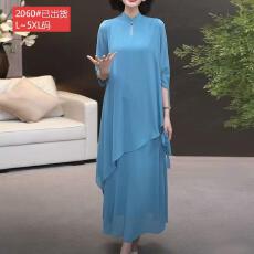 批发官图原版品质高档大码女装气质淑女妈妈新款雪纺<b class='q'>连衣裙</b>典雅宽松夏