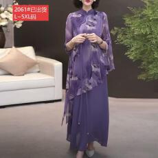 批发官图原版品质高档大码女装优雅气质妈妈国风<b class='q'>连衣裙</b>夏新款遮肉显瘦