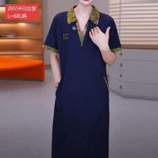 批发官图原版面料品质<b class='q'>妈妈</b>优雅时尚轻薄<b class='q'>连衣裙</b>夏季新款宽松气质减龄女