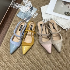 批发爆款凉拖拼接镂空内增高小单鞋百搭舒适半托小单鞋