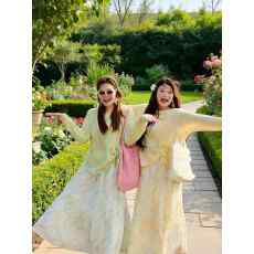 批发大码春季韩系温柔风防晒衫纯色长袖上衣2026新款碎花半身裙两件套