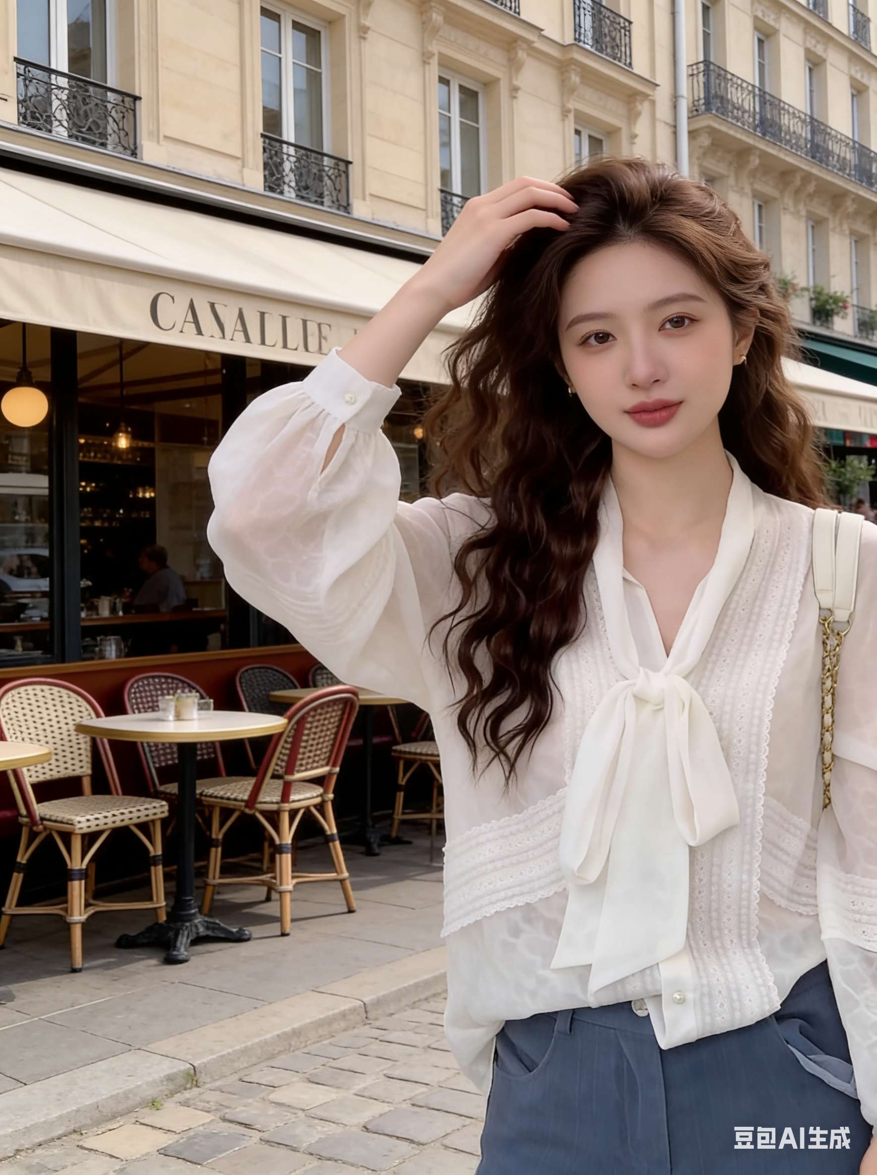 빅 사이즈 마이크로 ~을 통해 화이트 고급 센스 긴팔 여성 셔츠 봄 지방 mm 루즈핏 연령 감소 셔츠 자외선 차단 슬림해 보이는 맨위