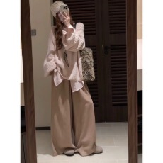 批发现韩系慵懒气质针织毛衣衬衫<b class='q'>春</b>秋新款设计感两件套