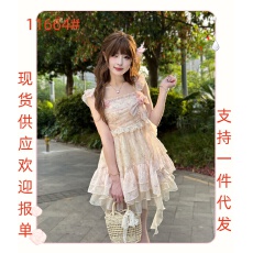 批发<b class='q'>蔷薇</b>花语千<b class='q'>金</b>感小香风春日甜美雪纺印花飘飘不规则纱裙