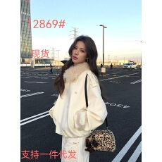 批发韩系高级感毛领外套<b class='q'>女</b>秋冬穿搭翻领夹克收腰显瘦休闲短款气质上衣