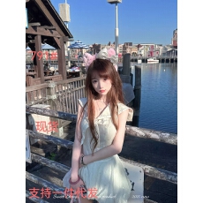 批发BBING甜饼 夏日铃兰 温柔米白条纹蝴蝶结海军领修身背心<b class='q'>连衣裙</b>