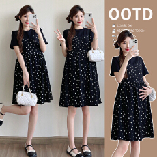 批发实拍 2026<b class='q'>孕妇装</b>夏季新款假两件<b class='q'>连衣裙</b>爱心印花宽松显瘦<b class='q'>连衣裙</b>