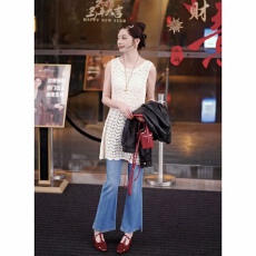 批发【叠穿神器】春季新款针织镂空屁帘花边百搭上衣背心裙