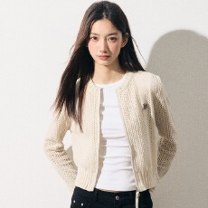 批发<b class='q'>韩版</b>慵懒风软糯短款针织衫女拉链网眼罩衫开衫毛衣外套