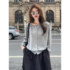 批发韩系木耳边薄款长袖<b class='q'>针织</b><b class='q'>衫</b>女2026春季新款小众别致减龄防<b class='q'>晒衣</b>开<b class='q'>衫</b>