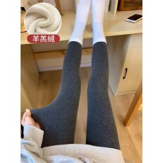 批发灰色竖条纹螺纹<b class='q'>打底裤</b>秋冬季外穿秋裤女2025新款紧身<b class='q'>加厚</b>保暖棉裤
