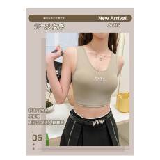 批发新品冰丝吊带背心女固定杯带胸垫免穿内衣<b class='q'>防走光</b>美背睡眠<b class='q'>文胸</b>