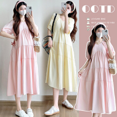 批发实拍现~<b class='q'>孕妇</b><b class='q'>夏装</b>连衣裙新款韩版时尚简约V领宽松大码裙子夏季