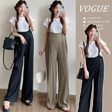 批发孕妇吊带阔腿裤<b class='q'>套装</b>女2026<b class='q'>夏季</b>新款T恤+连体裤子两件套