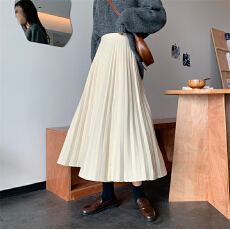 批发实拍 2025年冬显瘦高腰毛线中长款百褶<b class='q'>裙</b>a<b class='q'>字</b><b class='q'>裙</b>长款<b class='q'>半身裙</b>