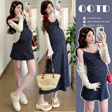 实拍有货孕妇连衣裙夏季性感显瘦弹力吊带裙潮妈夏季舒适针织裙子