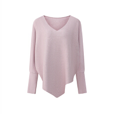 批发韩系慵懒风蝙蝠袖V领针织衫女秋冬穿搭宽松显瘦软糯<b class='q'>长袖</b>打底毛衣