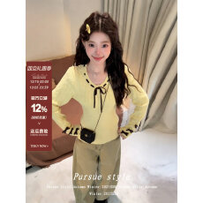 批发【鹅黄甜柔】韩系甜美毛衣女冬季设计感圆领麻花<b class='q'>针织</b>衫显瘦上衣潮