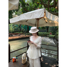 批发阙雅雯Yawen 马海毛防晒镂空针织开衫春<b class='q'>夏</b>简约温柔百搭显瘦上衣女