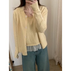 批发<b class='q'>蕾丝</b>拼接气质淑女针织<b class='q'>两件套</b>女2026春季新款甜美针织开衫潮