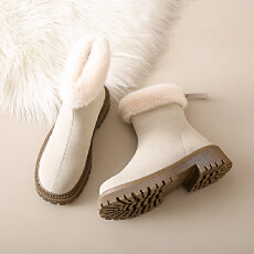 冬季中邦雪地靴大码棉鞋35-42卡其，黑色，米白，货号