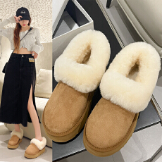 2025雪地靴冬季新款女鞋女短靴人造短毛绒短靴货号