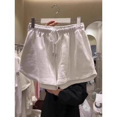 批发韩国东大门2026夏季新款时尚松紧腰系带运动卫裤女休闲短裤阔腿裤