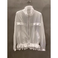 批发<b class='q'>韩国</b>东大门2025秋季新款立领蕾丝花边防晒衫小众工装长袖短外套女