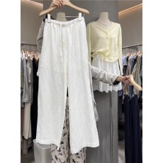 批发十三行女<b class='q'>装</b><b class='q'>新款</b>2026春季纯色抽绳松紧腰宽松显瘦天丝麻料休闲长<b class='q'>裤</b>