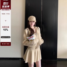 批发软糯针织毛衣开衫套装女<b class='q'>夏</b>季2025年新款学院风宽松外套短裙两件套