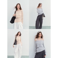 批发SPEAR YOUTH“小嗲精”两件套修身挂脖针织衫镂空毛衣韩系上衣